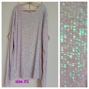 Free people intimately champagne floral color sequin top size XS